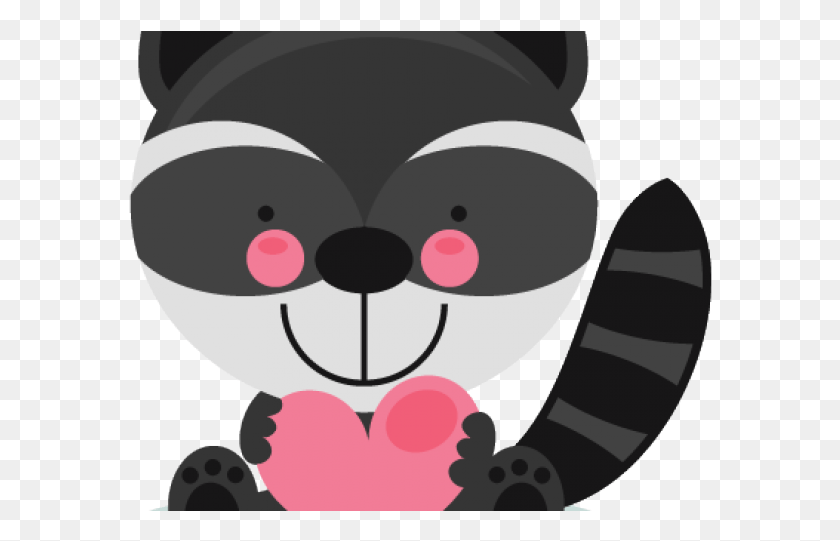 584x481 Descargar Png Racoon Clipart Camping Valentine Animales Clip Art, Texto Hd Png