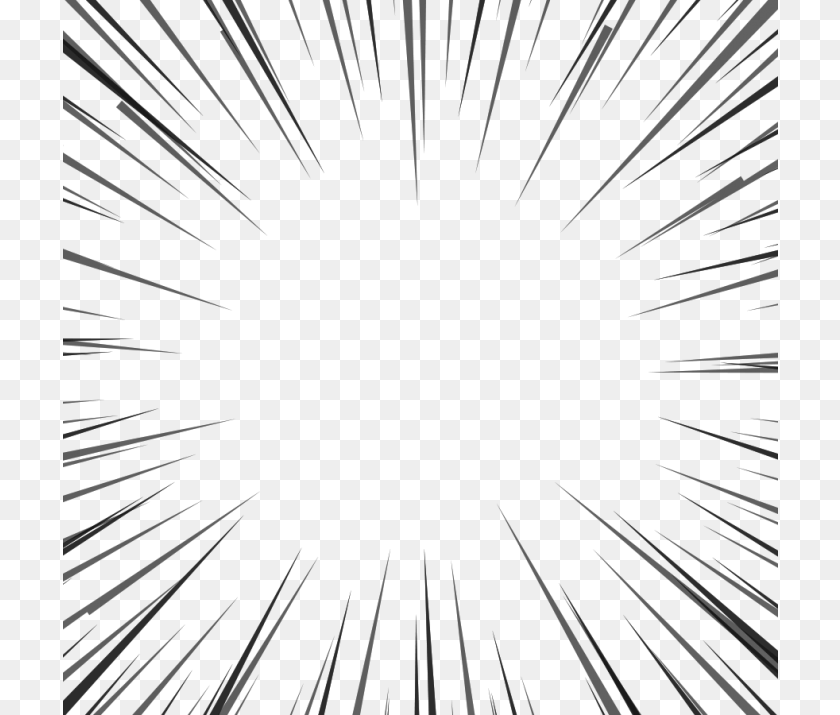 Radial Speed Lines Frame, Silhouette Sticker PNG