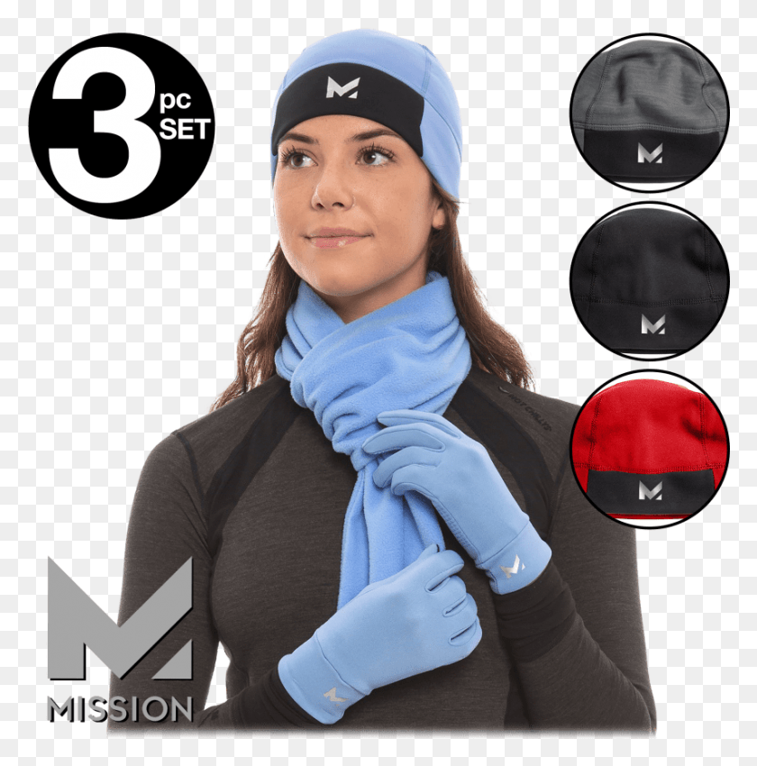 851x862 Radiantactive 3 Piece Beanie Scarf And Glove Set By Optymizm, Clothing, Apparel, Person HD PNG Download