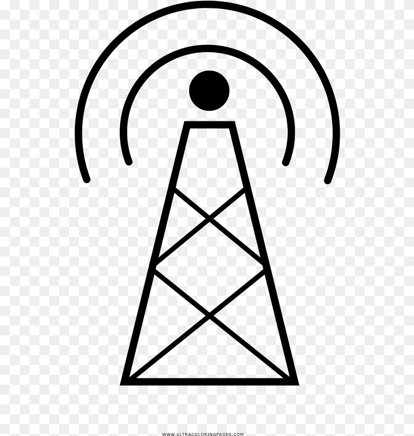 540x884 Radio Tower Coloring, Gray Sticker PNG