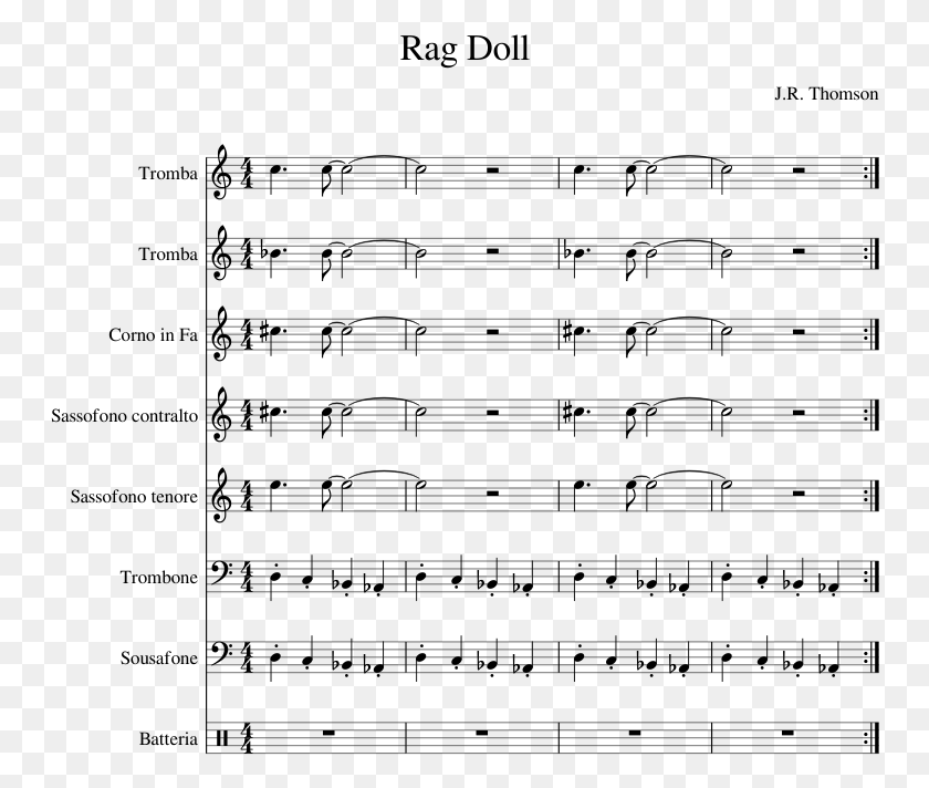 750x652 Rag Doll Sheet Music Composed By J Sheet Music, Gray, World Of Warcraft HD PNG Download