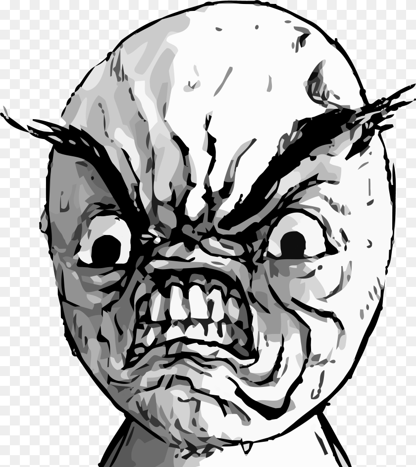 6804x7648 Rage Face By Rober Raik D4e0fxk Rage Face Meme, Art, Drawing, Baby, Person Sticker PNG