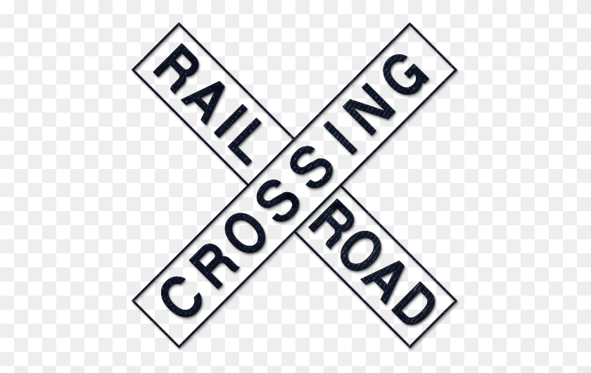 469x470 Rail Road Crossing Clipart 411886 Dark Blue Denim Jeans Railroad And Light Rail Signs, Text, Label, Alphabet HD PNG Download