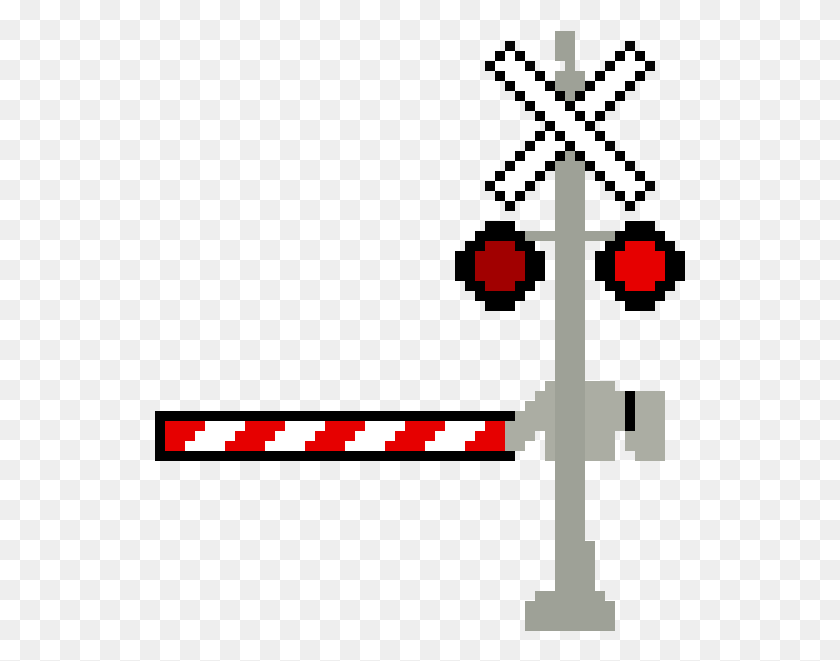 531x601 Railroad Crossing Signal Railroad Crossing Pixel Art, Cross, Symbol, Utility Pole HD PNG Download