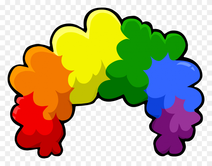 2245x1725 Rainbow Afro Clown Wig Clip Art, Graphics, Pattern HD PNG Download