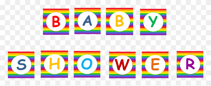 1390x503 Rainbow Baby Shower Banner Clipart Rainbow Baby Shower Banner, Number, Symbol, Text HD PNG Download