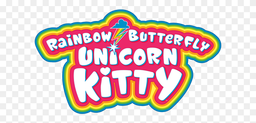 613x345 Rainbow Butterfly Unicorn Kitty Is Produced By Saban Rainbow Butterfly Unicorn Kitty Symbols, Label, Text, Sticker HD PNG Download