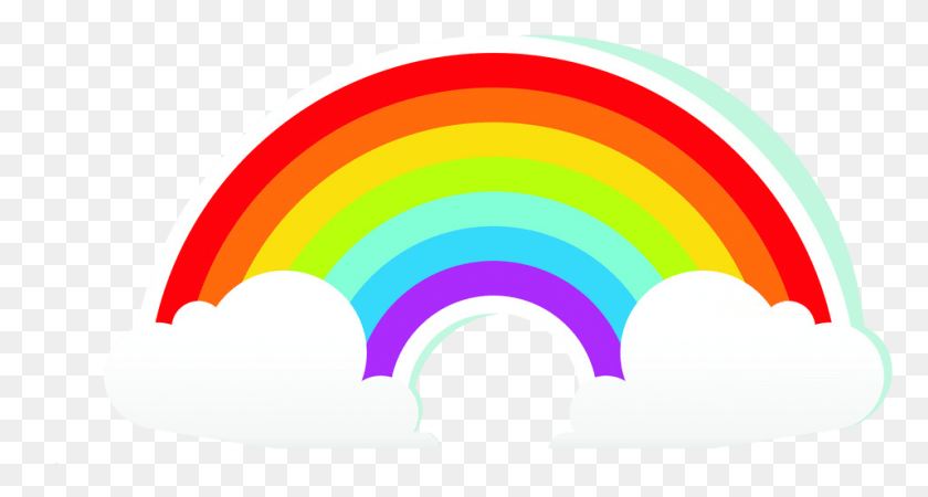 958x479 Rainbow Cartoon Cloud Free Clipart Clipart Cartoon Cloud And Rainbow, Graphics, Crowd HD PNG Download
