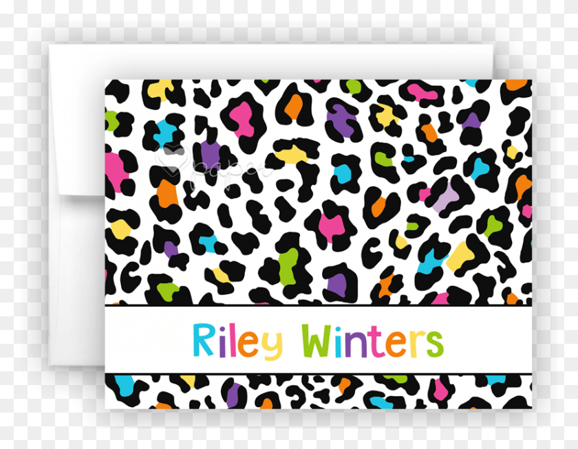 828x630 Descargar Png Rainbow Cheetah Animal Print Tarjetas De Agradecimiento Tarjeta De Nota Funky Animal Print, Paper, Alfombra, Confeti Hd Png