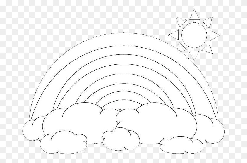 689x494 Rainbow Clipart Black And White Arch, Outdoors, Nature, Sea Life Descargar Hd Png