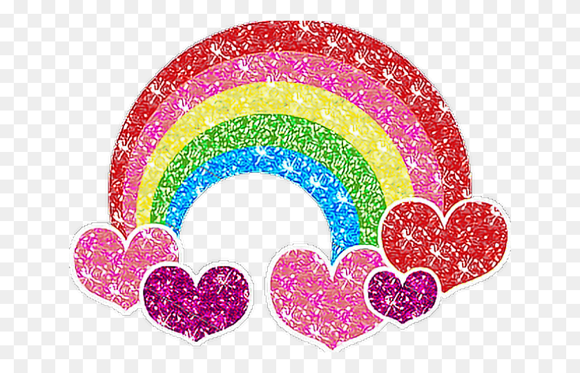 640x480 Rainbow Clipart Glitter Rainbow Glitter Heart, Label, Text, Purple HD PNG Download