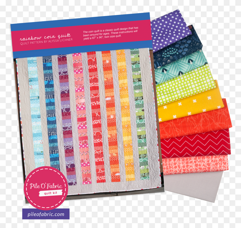 1165x1101 Rainbow Coin Quilt Kit Brochure, Crib, Furniture, Text HD PNG Download