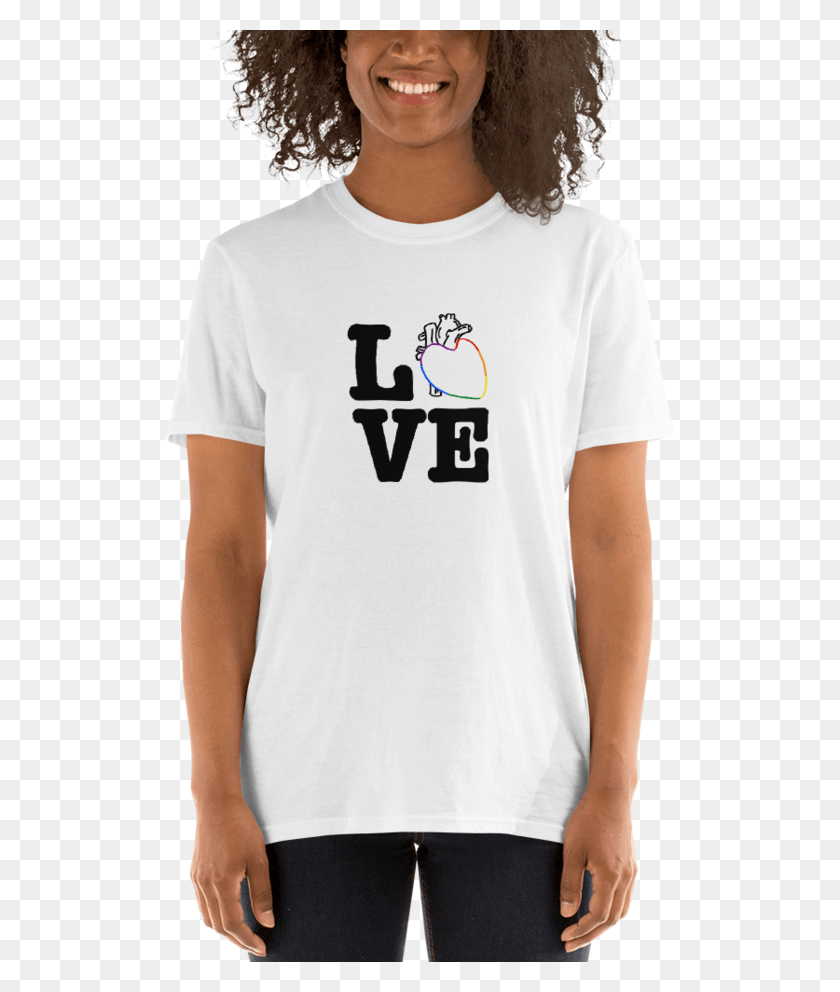 510x932 Rainbow Colors Love Centered Short Sleeve T Shirt Love My Cell Phone, Clothing, Apparel, T-shirt HD PNG Download