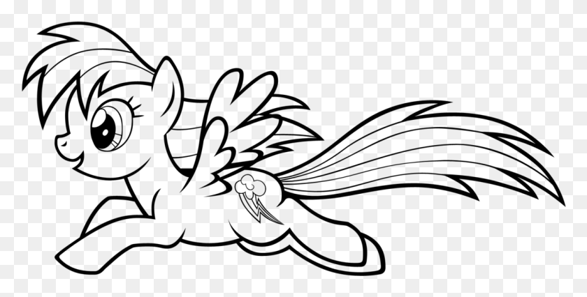 1102x518 Rainbow Dash Coloring Pages Running Coloring Outlines My Little Pony, Gray, World Of Warcraft HD PNG Download