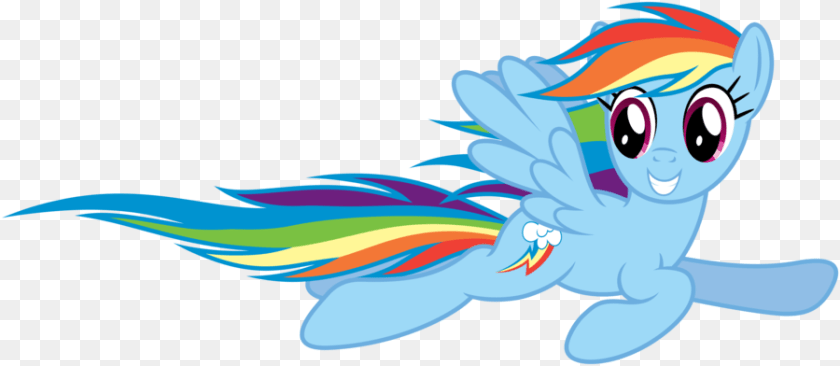 Rainbow Dash Flying, Art, Graphics, Animal, Fish Sticker PNG
