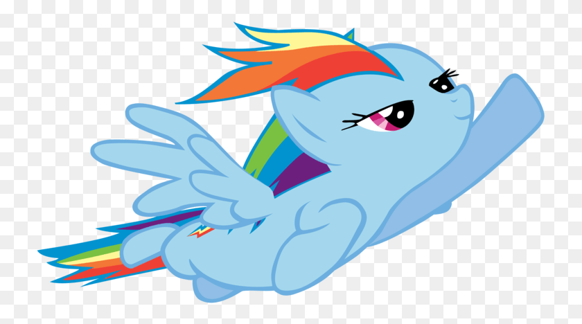735x408 Rainbow Dash Flying My Little Pony Rainbow Dash Flying, Animal, Bird, Shark HD PNG Download