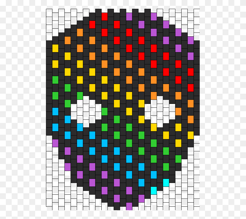 525x688 Rainbow Dot Mask Bead Pattern Full Face Kandi Mask Pattern, Rug, Pac Man, Clock HD PNG Download