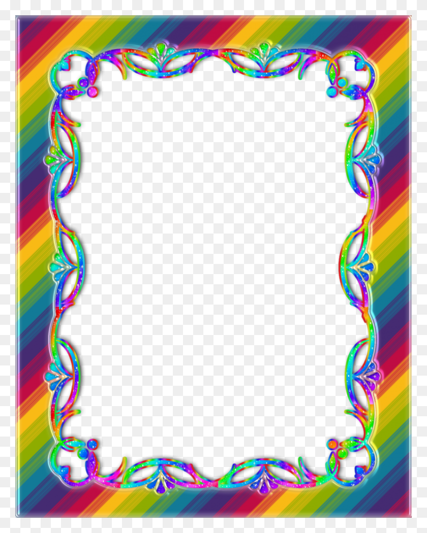 793x1007 Rainbow Frame Border Template For Retirement, Graphics, Pattern HD PNG Download