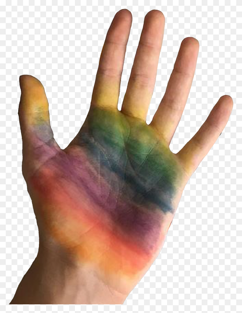 1434x1889 Rainbow Hand Art Polyvore Moodboard Filler Art, Wrist, Person, Human Descargar Hd Png