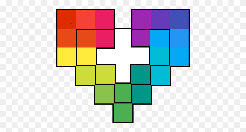 457x393 Rainbow Heart Plus Sign Cross, Symbol, Furniture, Logo HD PNG Download