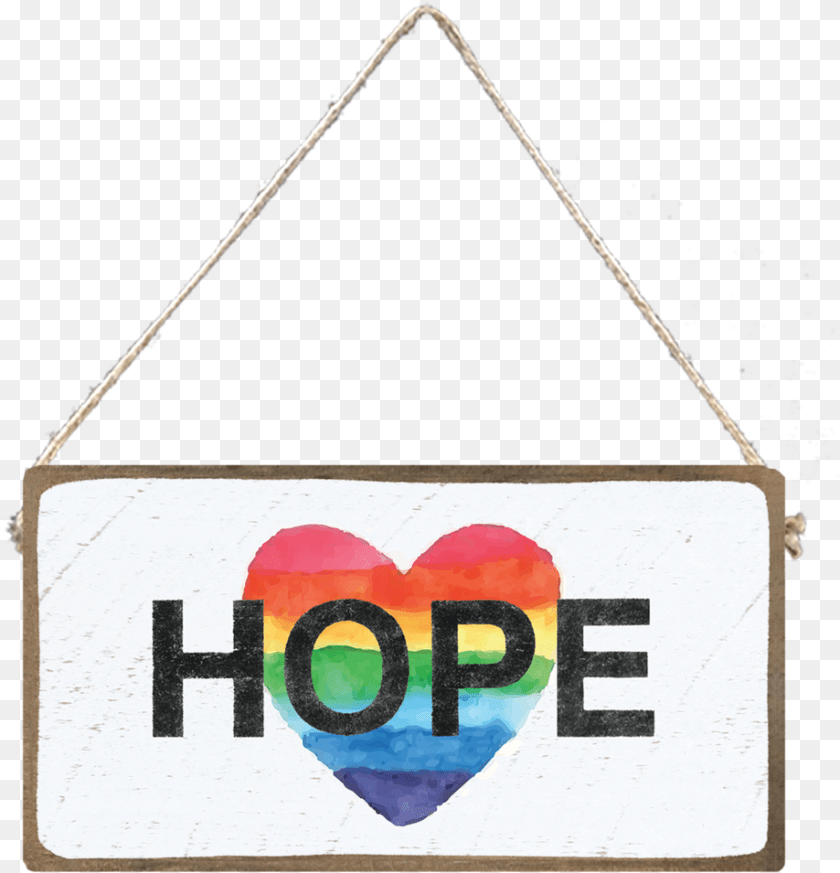 919x955 Rainbow Hope Heart Mini Plank Horizontal, Triangle, Accessories, Bag, Handbag Sticker PNG