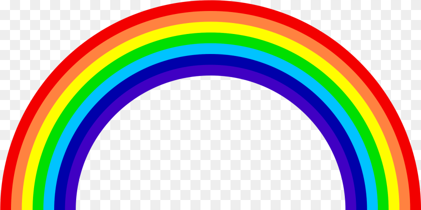 1951x976 Rainbow Images Colors The Sky Only Rainbow, Light, Hoop Sticker PNG