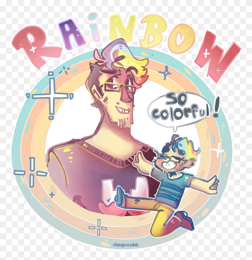 871x904 Rainbow Markiplier By Cheapcookie D9y5etw Cheap Cookie, Person, Human, Text HD PNG Download