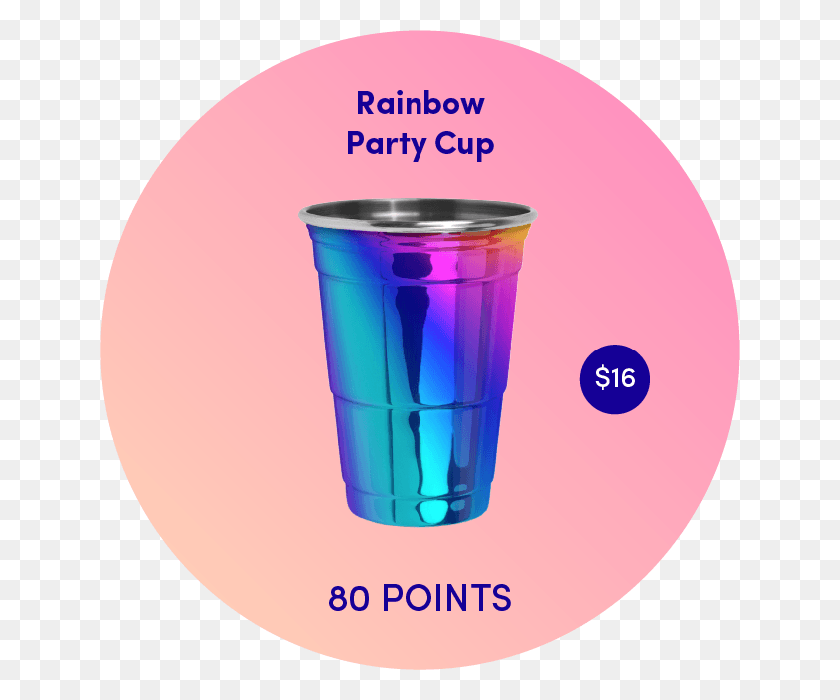640x640 Rainbow Party Cup Copper Rainbow Party Cup, Purple, Plastic, Bucket Descargar Hd Png