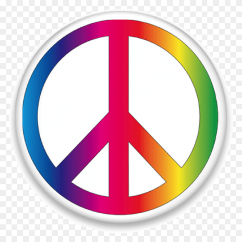 1270x1272 Rainbow Peace Button Image, Symbol, Tape, Sign HD PNG Download