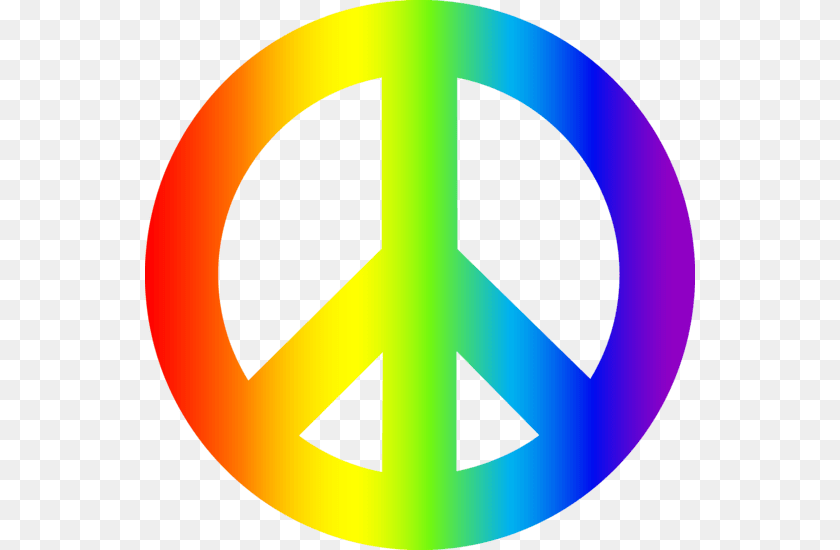 550x550 Rainbow Peace Sign, Symbol, Disk, Logo Clipart PNG