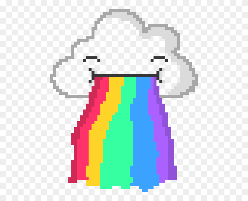 501x621 Descargar Png / Rainbow Puking Cloud Pixel Art Png