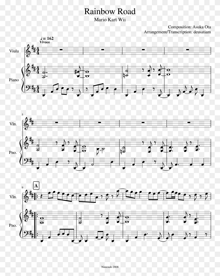 773x993 Rainbow Road Sheet Music Composed By Composition Break My Heart Again Piano Sheet Music, Gray, World Of Warcraft HD PNG Download