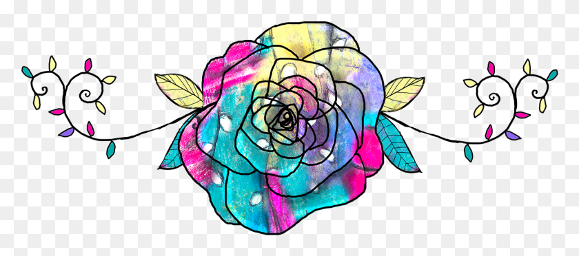 1441x578 Rainbow Rose Hybrid Tea Rose, Ornament, Pattern Descargar Hd Png
