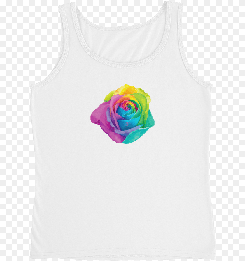 641x897 Rainbow Rose Tank Top Rainbow Rose, Clothing, Flower, Plant, Tank Top Transparent PNG