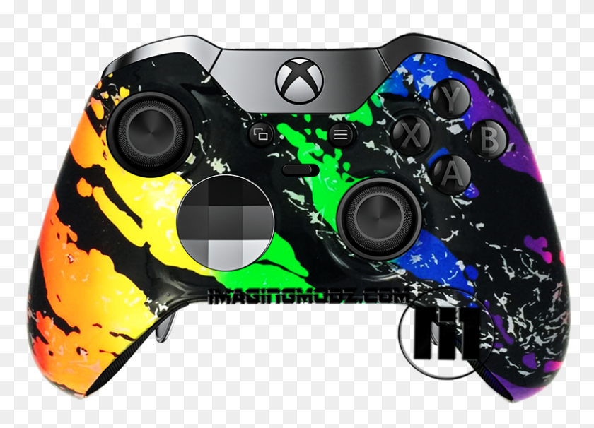 793x556 Rainbow Splatter Elite Xbox One Controller Custom Controllers Xbox, Electronics, Sunglasses, Accessories HD PNG Download