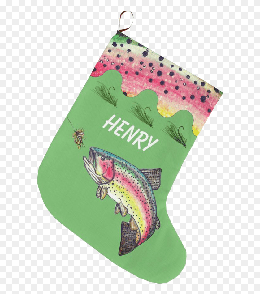606x891 Rainbow Trout Stocking Christmas Stocking, Gift HD PNG Download