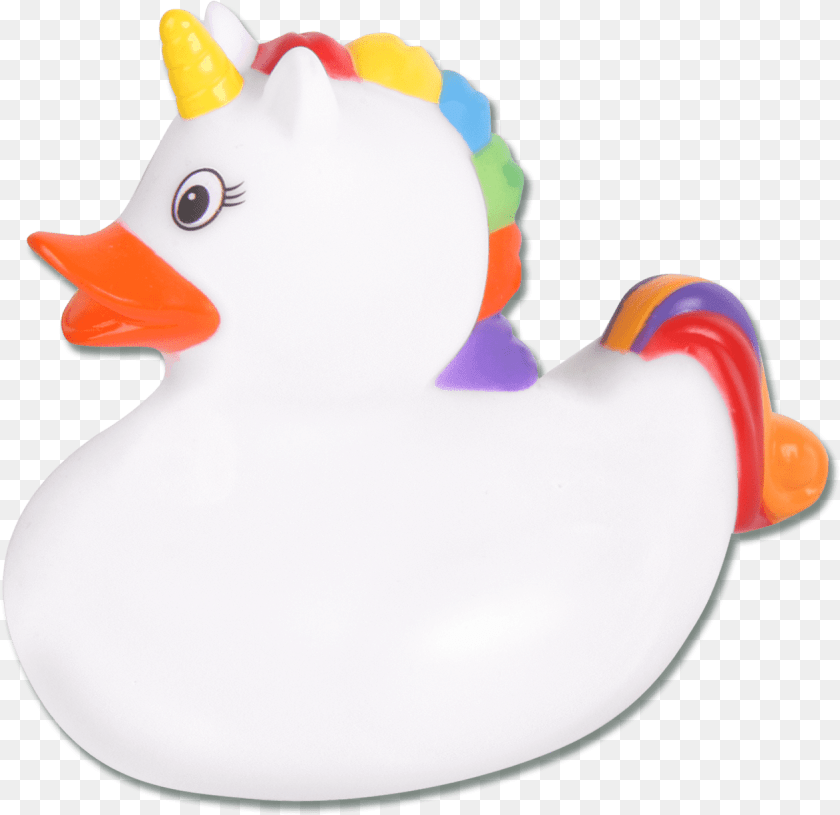 1258x1221 Rainbow Unicorn Bath Duck Duck, Figurine Sticker PNG