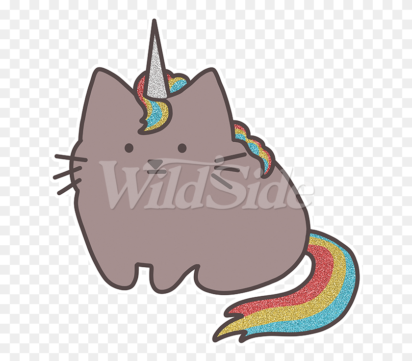640x676 Rainbow Unicorn Cat Glitter Illustration, Pastel De Cumpleaños, Pastel, Postre Hd Png