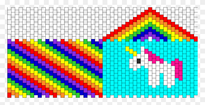 1050x501 Rainbow Unicorn Wallet Bead Pattern Patrones, Gráficos, Alfombra Hd Png