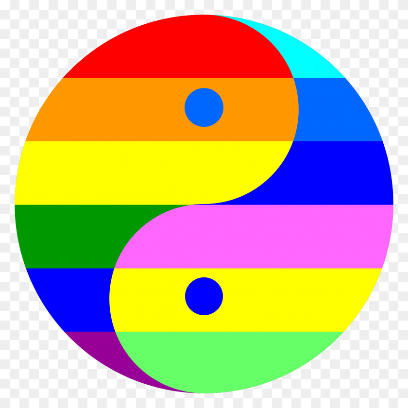 2372x2372 Rainbow Yin And Yang Complementary Colors Computer Yin Yang Color Wheel, Text, Graphics HD PNG Download