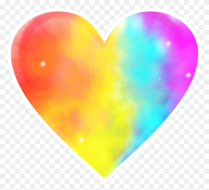 1024x926 Rainbowheart Sticker Heart, Balloon, Ball, Plectrum Descargar Hd Png