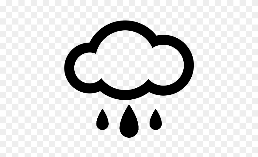 512x512 Raindrop Weather Ran With And Vector Format For Gray PNG
