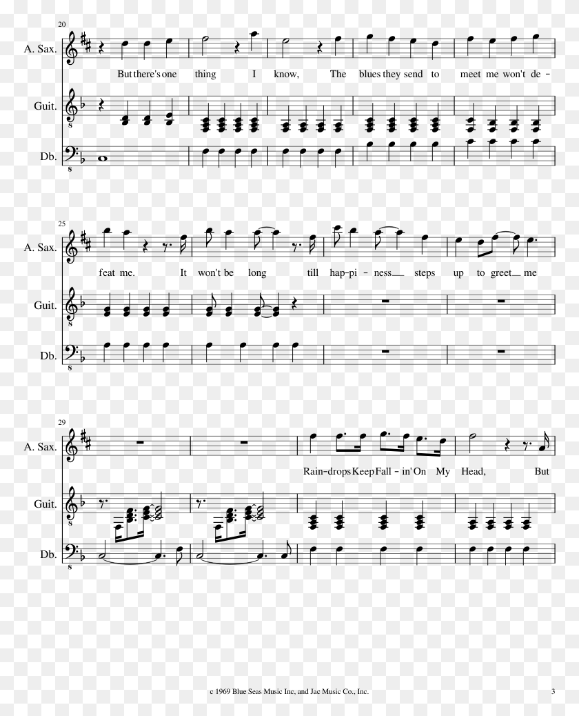 773x978 Raindrops Keep Faillin39 On My Head Sheet Music Composed Composer, Gray, World Of Warcraft HD PNG Download