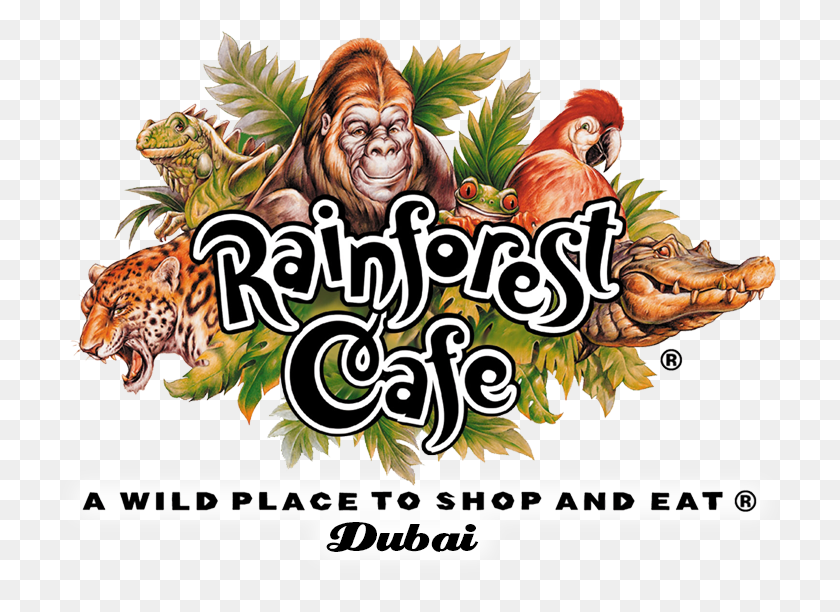 738x552 Descargar Png Rainforest Cafe Dubai Rainforest Cafe Logo, Vegetación, Planta, Cartel Hd Png