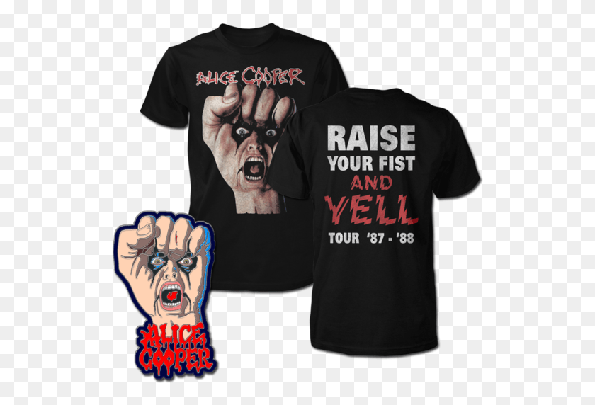 526x512 Raise Your Fist And Yell Tee Pin Bundle Alice Cooper Raise Your Fist And Yell T Shirt, Clothing, Apparel, Hand HD PNG Download