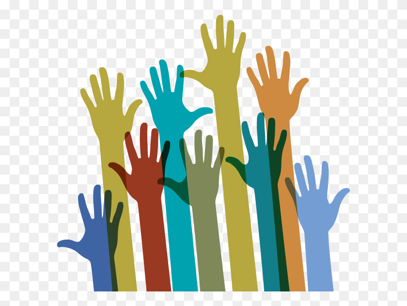 606x571 Raised Hands Of Different Colors, Worship, Prayer, Graphics HD PNG Download