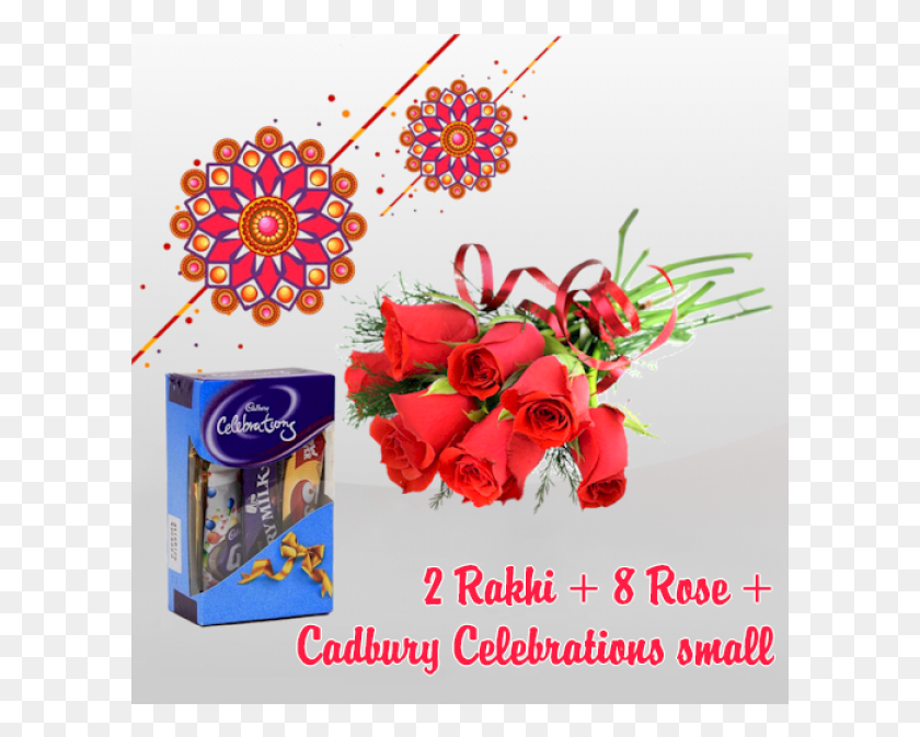 601x613 Ракхи 8 Роза Кэдбери Празднование Маленькая Поза Cu Trandafiri Rosii, Графика, Цветочный Дизайн Png Скачать