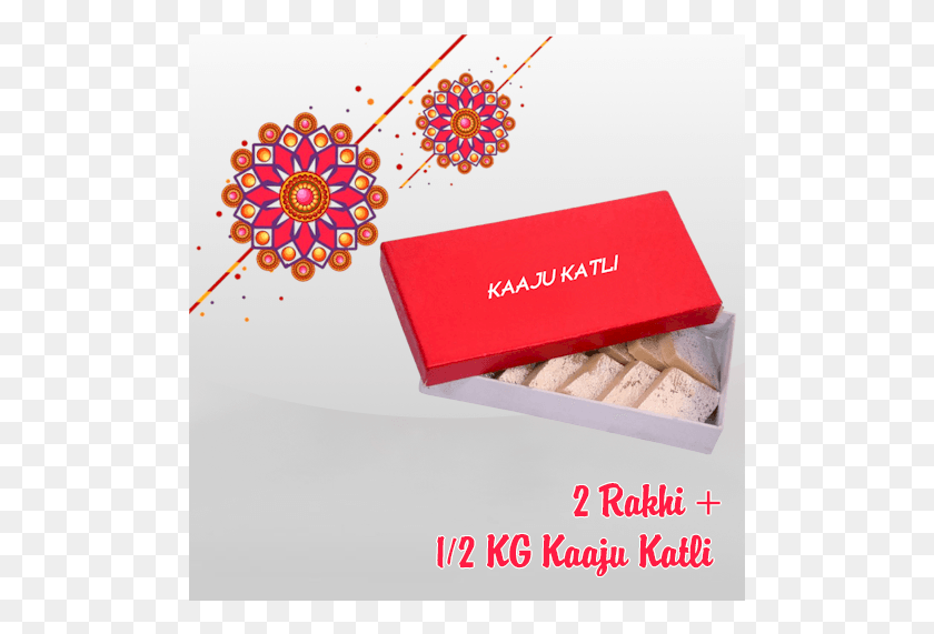 501x511 Descargar Png / Rakhi Half Kg Kaju Katli Box, Papel, Alimentos Hd Png