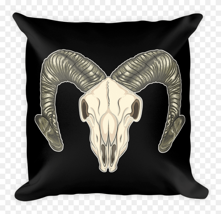 913x882 Ram Skull Square Pillow Black Pillow, Cushion, X-ray, Ct Scan HD PNG Download