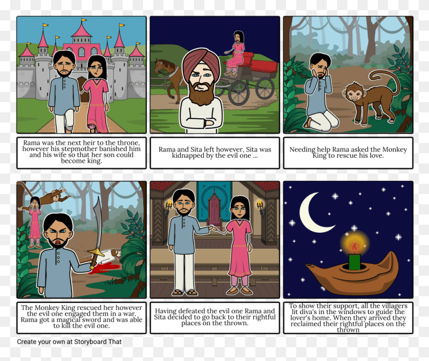 956x793 Rama And Sita Rama And Sita Story Board, Comics, Book, Person HD PNG Download